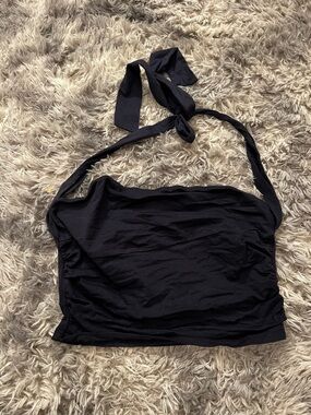 Navy blue Halter Crop Top - Women's Stylish Summer Top